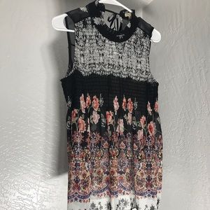 Sheer Floral Peplum Top